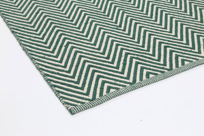 Natura Wool Green Chevron Rug 200x290 cm