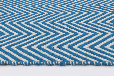 Natura Wool Turquoise Blue Chevron Rug 200x290 cm