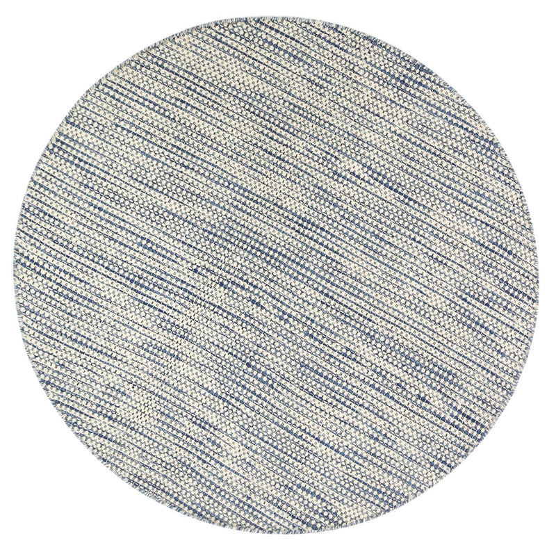 Scandi Blue Reversible Wool Round Rug 150x150 cm Round