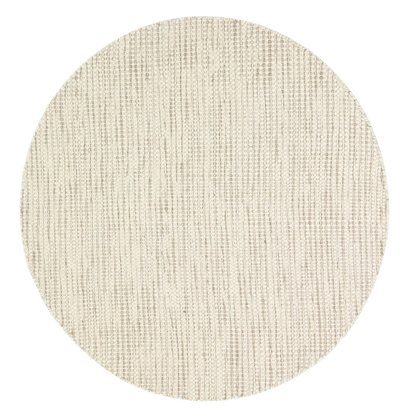 Scandi Beige Brown Reversible Wool Round Rug 150x150 cm Round