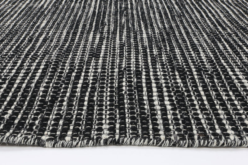 Scandi Black White Reversible Wool Rug 160x230 cm