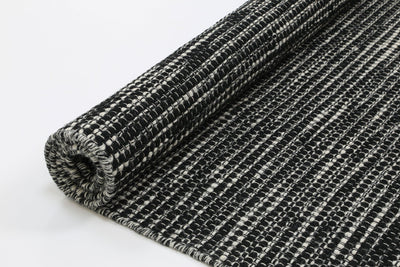 Scandi Black White Reversible Wool Rug 160x230 cm