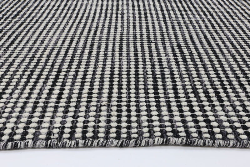 Scandi Charcoal Grey Reversible Wool Rug 160x230 cm