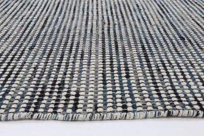 Scandi Teal Blue Reversible Wool Rug 160x230 cm