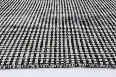 Scandi Charcoal Grey Reversible Wool Rug 200x290 cm