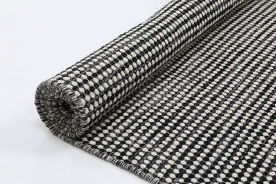 Scandi Charcoal Grey Reversible Wool Rug 200x290 cm