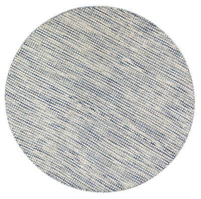 Scandi Blue Reversible Wool Round Rug 200x200 cm Round