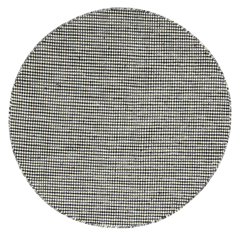 Scandi Charcoal Grey Reversible Wool Round Rug 200x200 cm Round