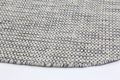 Scandi Grey Reversible Wool Round Rug 240x240 cm Round