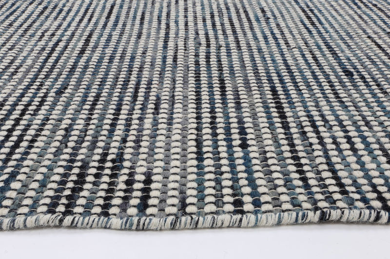 Scandi Teal Blue Reversible Wool Rug 240x330 cm