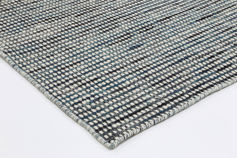 Scandi Teal Blue Reversible Wool Rug 300x400 cm