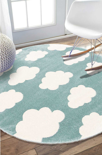 Piccolo  Aqua White Cloud Kids Rug 120x170cm