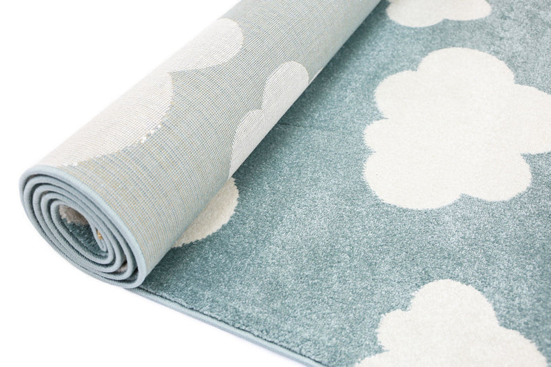 Piccolo  Aqua White Cloud Kids Rug 120x170cm