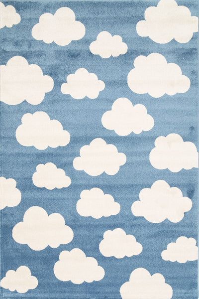 Piccolo Blue and White Cloud Kids Rug 120x170cm