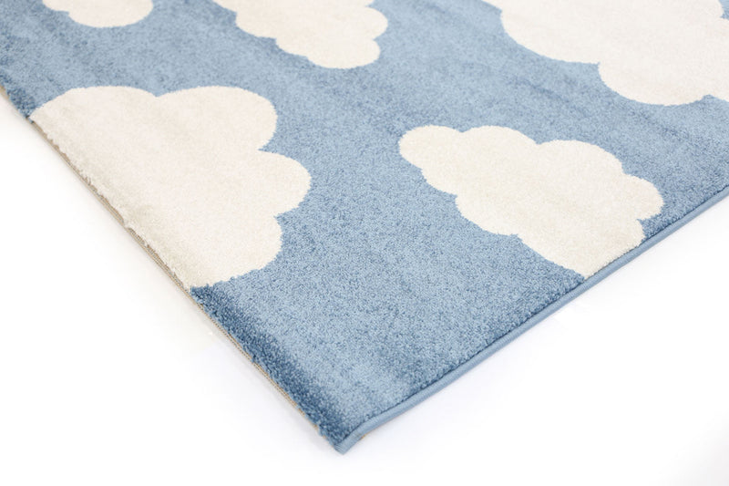 Piccolo Blue and White Cloud Kids Rug 120x170cm