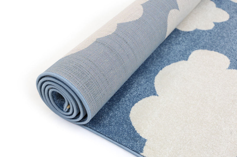 Piccolo Blue and White Cloud Kids Rug 120x170cm