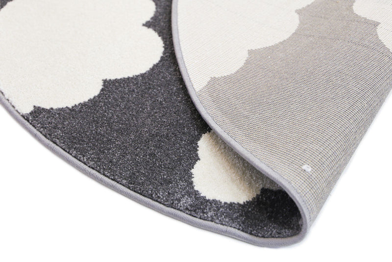 Piccolo  Dark Grey and White Cloud Kids Rug 120x170cm