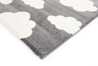 Piccolo  Dark Grey and White Cloud Kids Rug 120x170cm