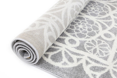 Piccolo  Grey and White Doily Kids Rug 120x170cm