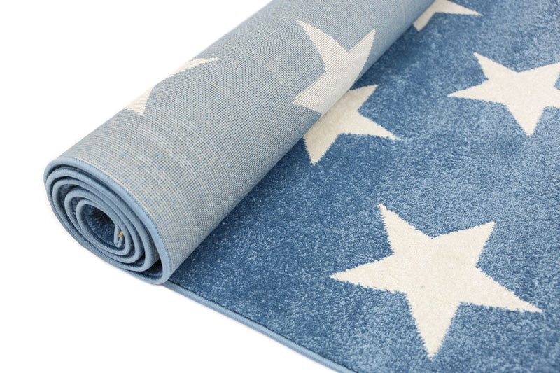 Piccolo  Blue and White Stars Kids Rug 120x170cm