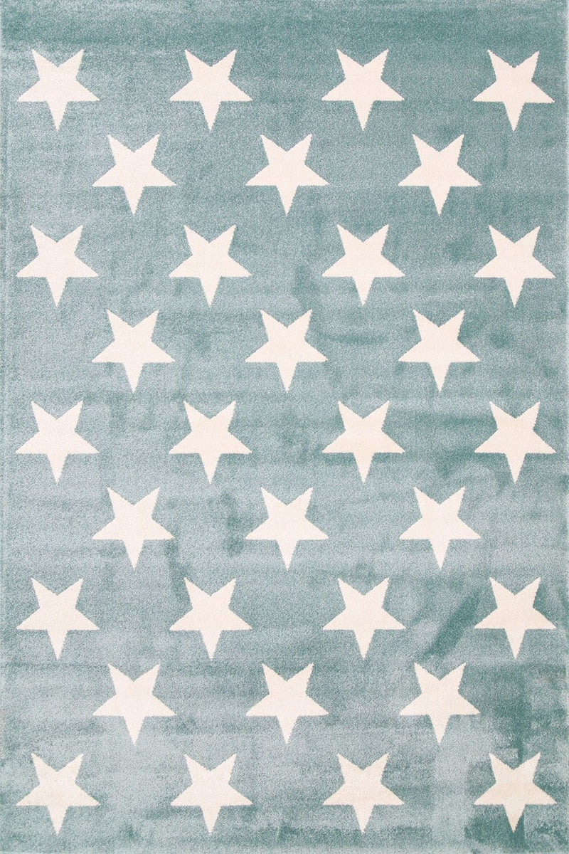 Piccolo Aqua White Stars Kids Rug 120x170cm