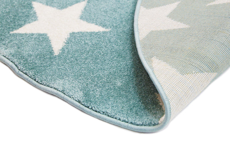 Piccolo Aqua White Stars Kids Rug 120x170cm