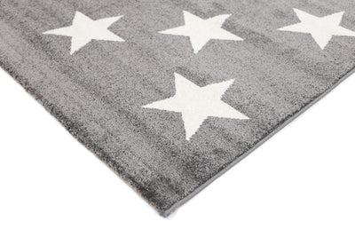 Piccolo Charcoal and White Stars Kids Rug 120x170cm