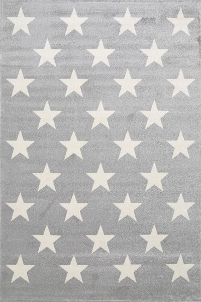 Piccolo Light Grey and White Stars Kids Rug 120x170cm