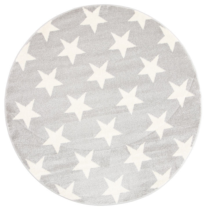 Piccolo Light Grey and White Stars Kids Rug 120x170cm