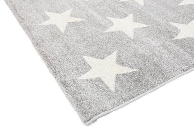 Piccolo Light Grey and White Stars Kids Rug 120x170cm