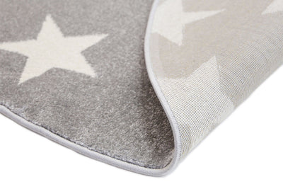 Piccolo Light Grey and White Stars Kids Rug 120x170cm