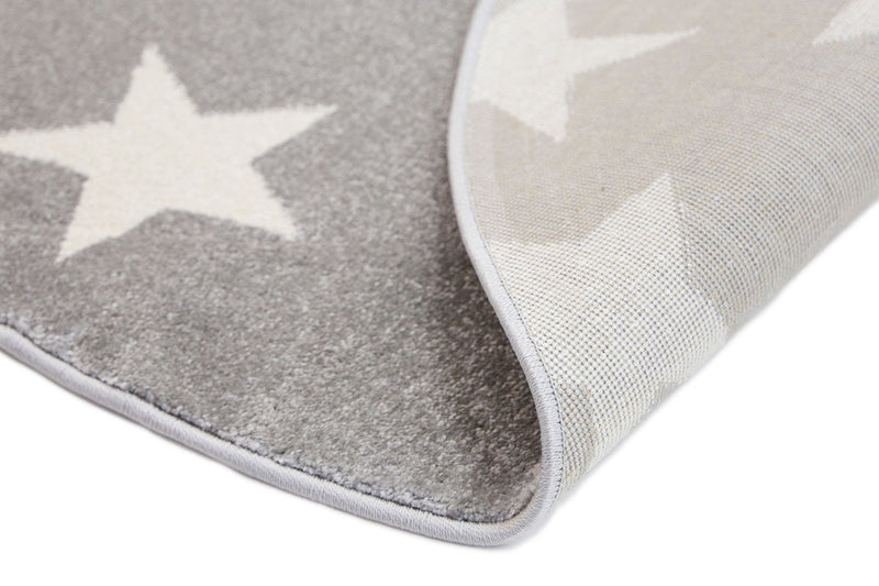 Piccolo Light Grey and White Stars Kids Rug 120x170cm