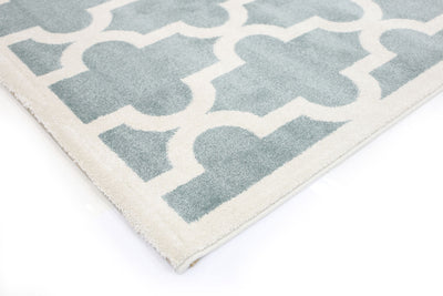 Piccolo Aqua White Lattice Pattern Kids Rug 120x170cm