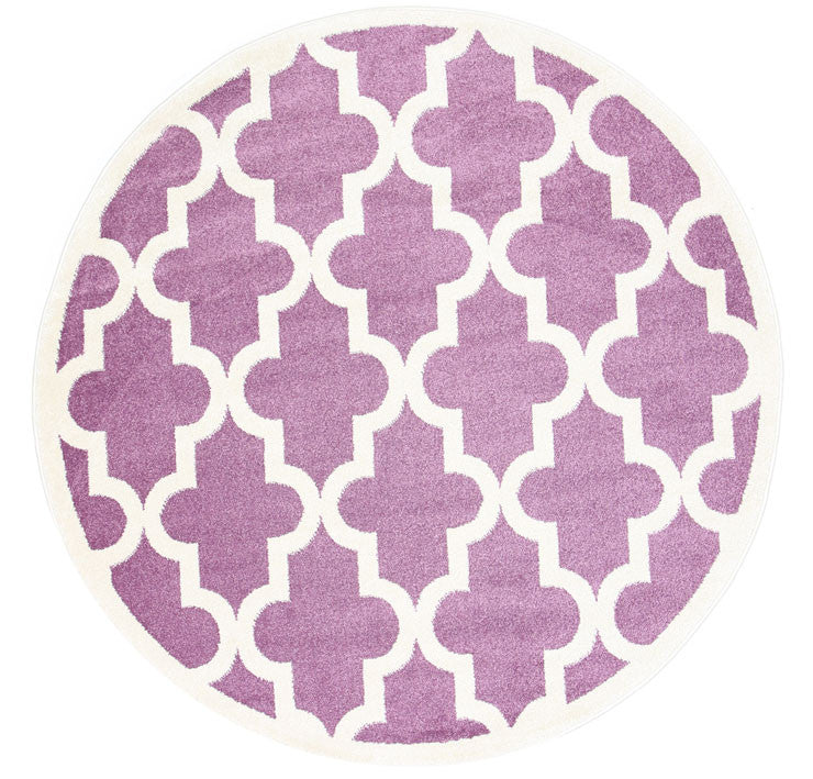 Piccolo Violet Pink and White Lattice Pattern Kids Rug 120x170cm