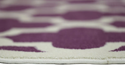 Piccolo Violet Pink and White Lattice Pattern Kids Rug 120x170cm