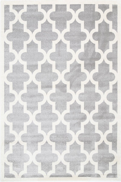 Piccolo Light Grey and White Lattice Pattern Kids Rug 120x170cm