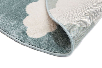 Piccolo  Aqua White Cloud Kids Rug 133x133cm Round