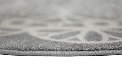 Piccolo  Grey and White Doily Kids Rug 133x133cm Round