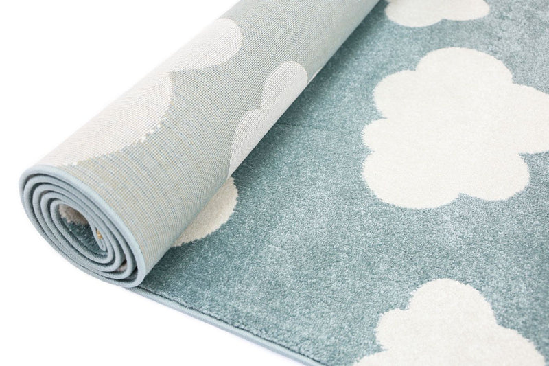 Piccolo  Aqua White Cloud Kids Rug 160x230cm