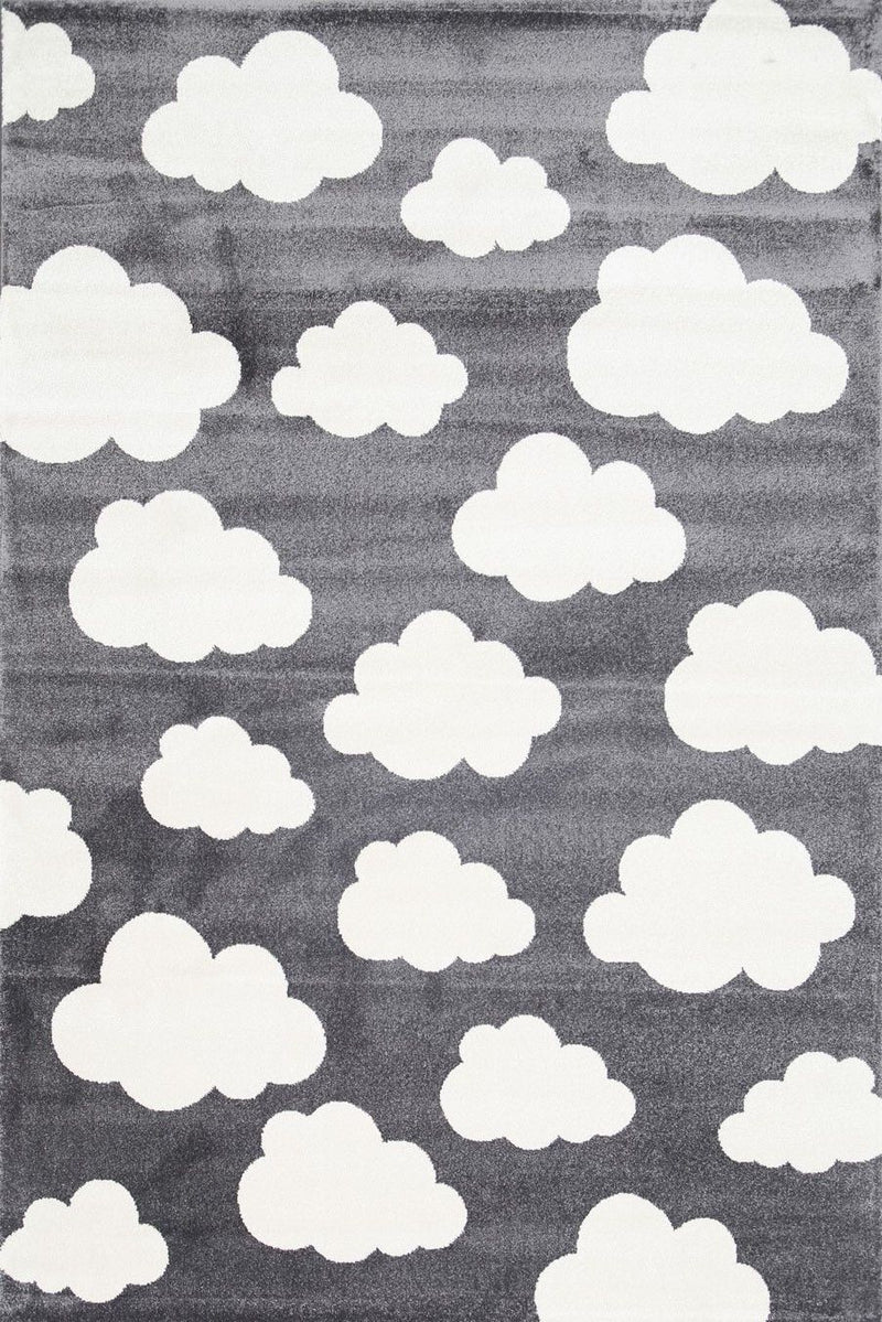 Piccolo  Dark Grey and White Cloud Kids Rug 160x230cm