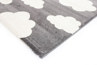 Piccolo  Dark Grey and White Cloud Kids Rug 160x230cm