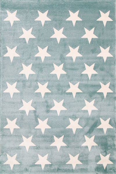 Piccolo Aqua White Stars Kids Rug 160x230cm