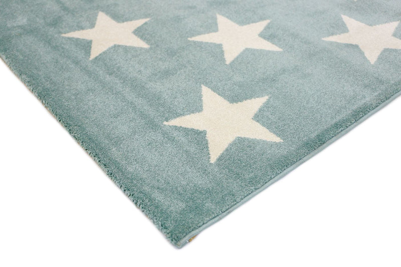 Piccolo Aqua White Stars Kids Rug 160x230cm