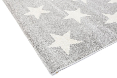 Piccolo Charcoal and White Stars Kids Rug 160x230cm