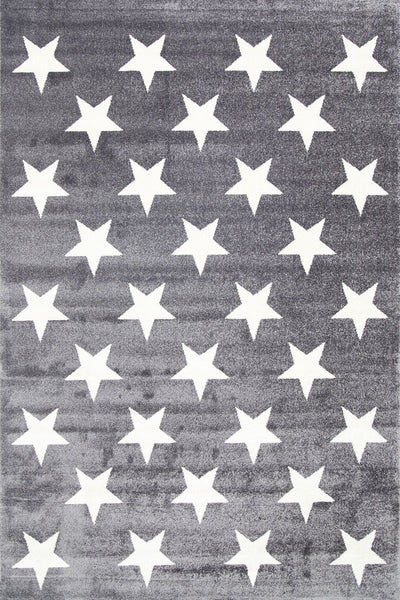 Piccolo Light Grey and White Stars Kids Rug 160x230cm