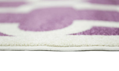 Piccolo Violet Pink and White Lattice Pattern Kids Rug 160x230cm