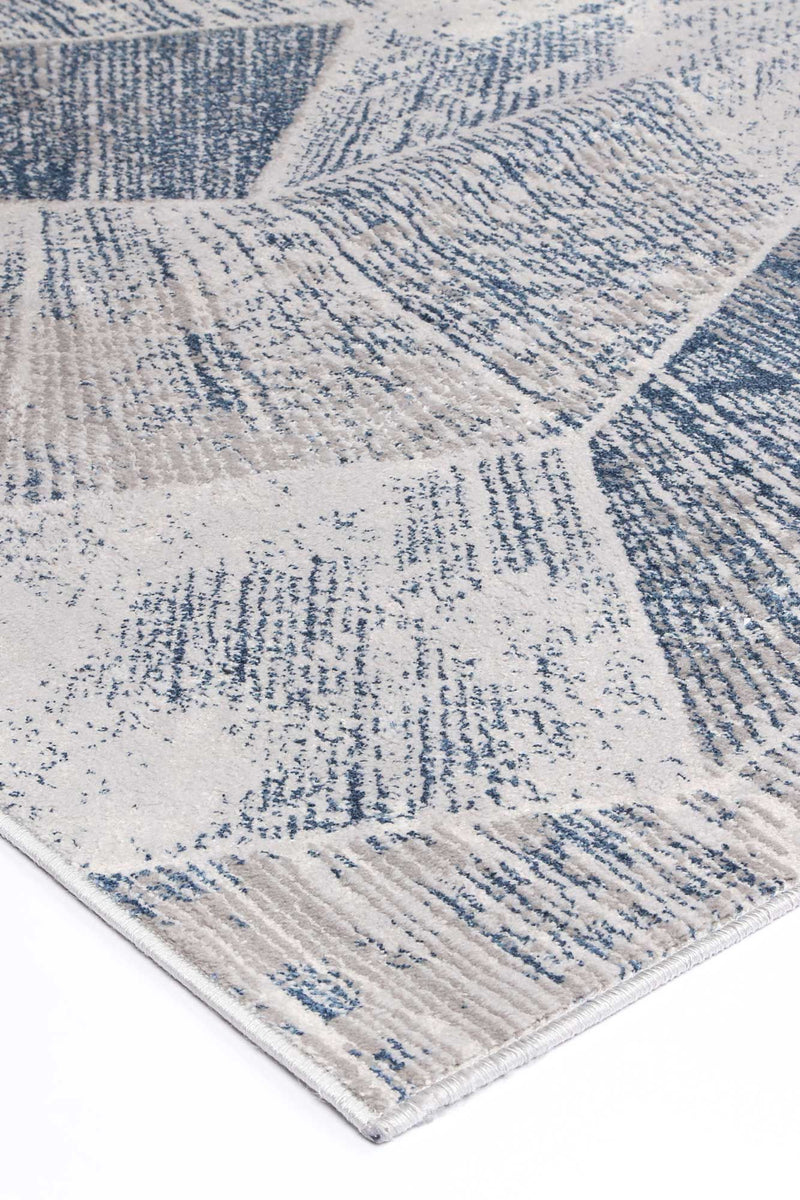 Isaiah Grey Blue Tiled Geometric Rug 120x170cm