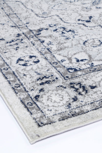 Ligures Cream Navy Floral Rug 160X230cm