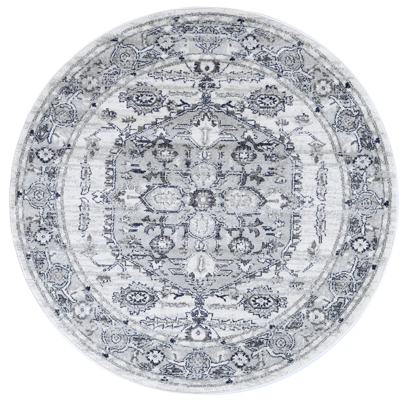 Ligures Grey White Rug 160X160cm Round