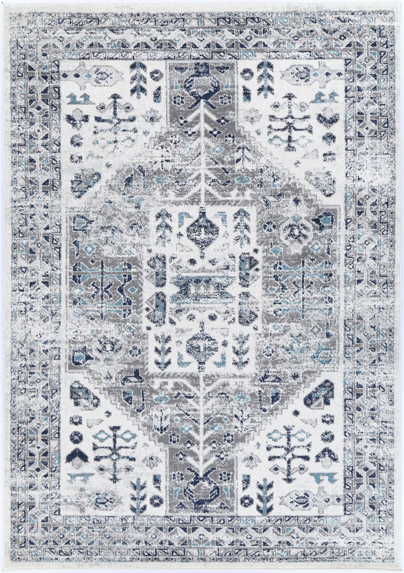 Liguresï_Cream Blue Traditional Rug 160X160cm Round